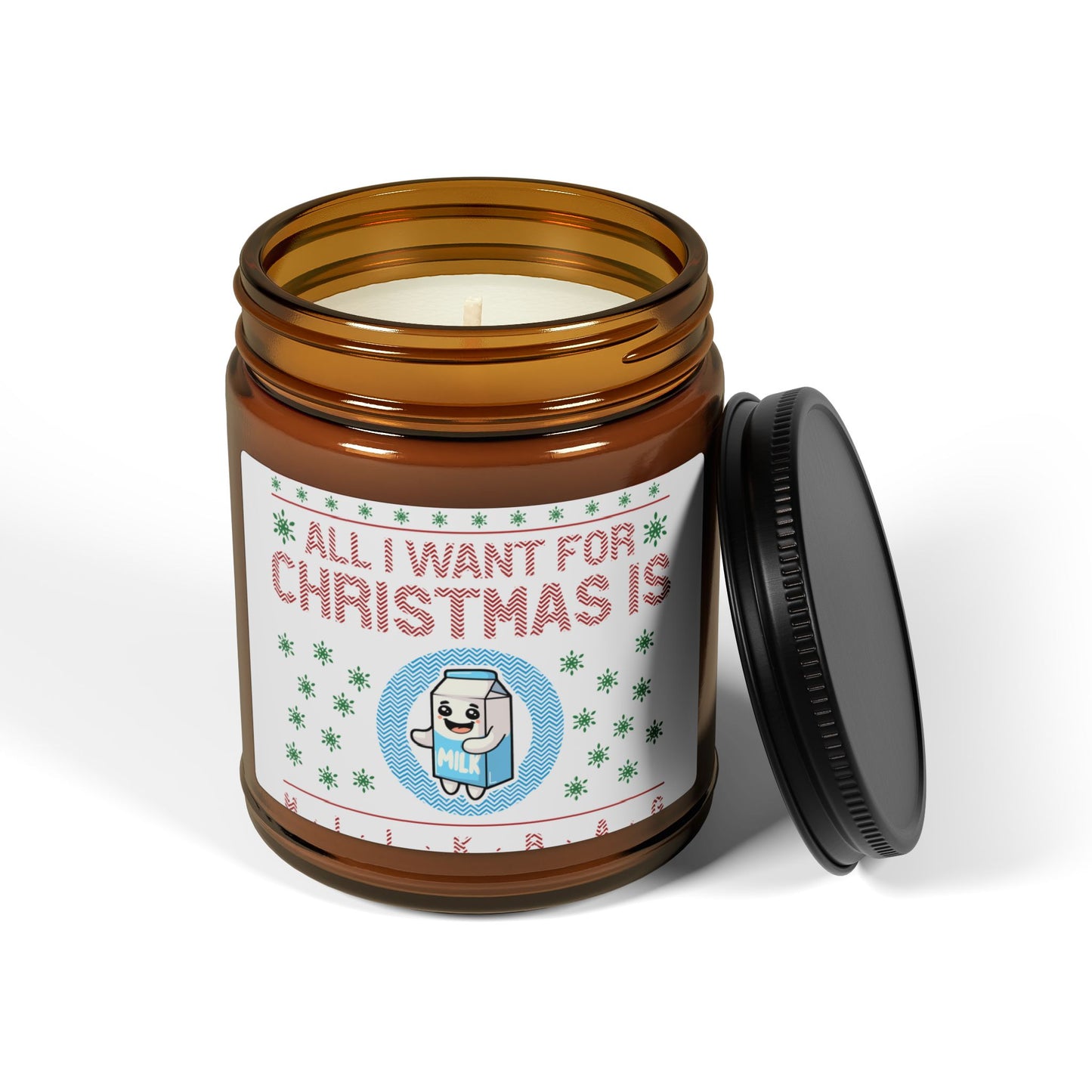 All I Want For Christmas Scented Soy Candle ( Amber Jar)