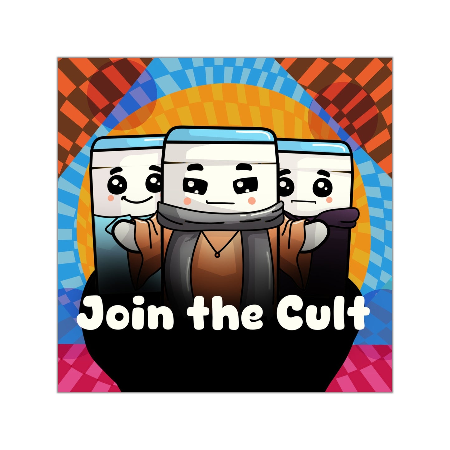 Join the Cult Square Vinyl Stickers