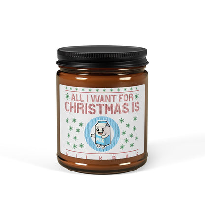 All I Want For Christmas Scented Soy Candle ( Amber Jar)