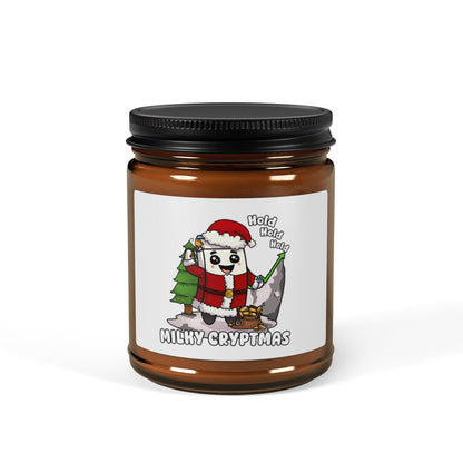 Milky Cryptmas Scented Soy Candle (Multi-Size, Amber Jar)