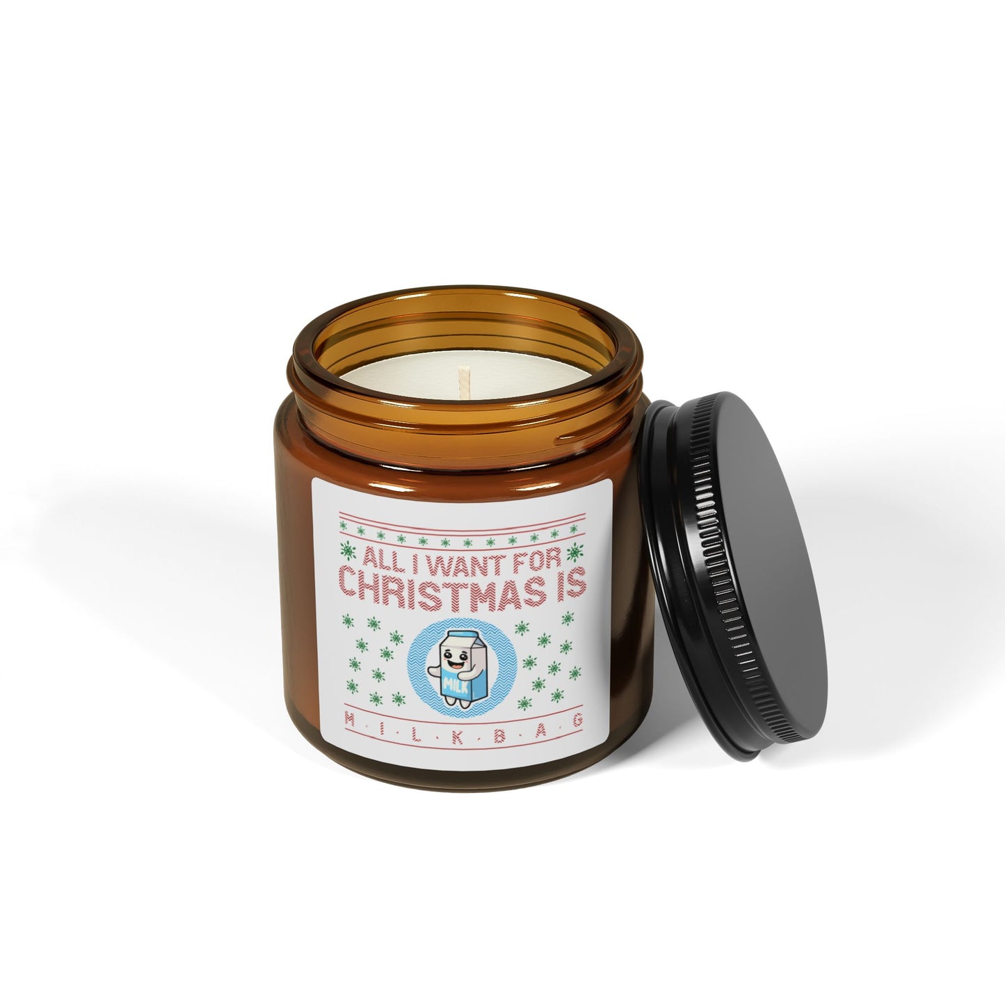 All I Want For Christmas Scented Soy Candle ( Amber Jar)