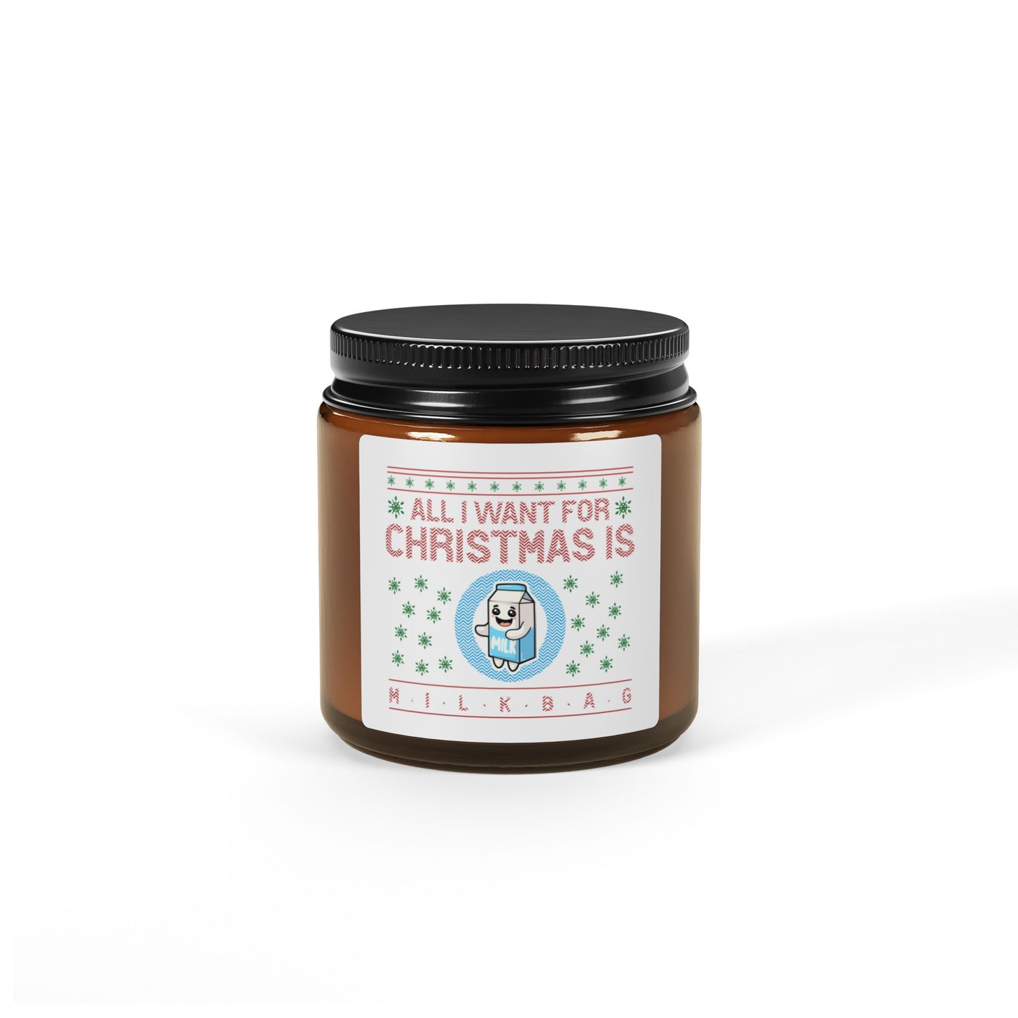 All I Want For Christmas Scented Soy Candle ( Amber Jar)