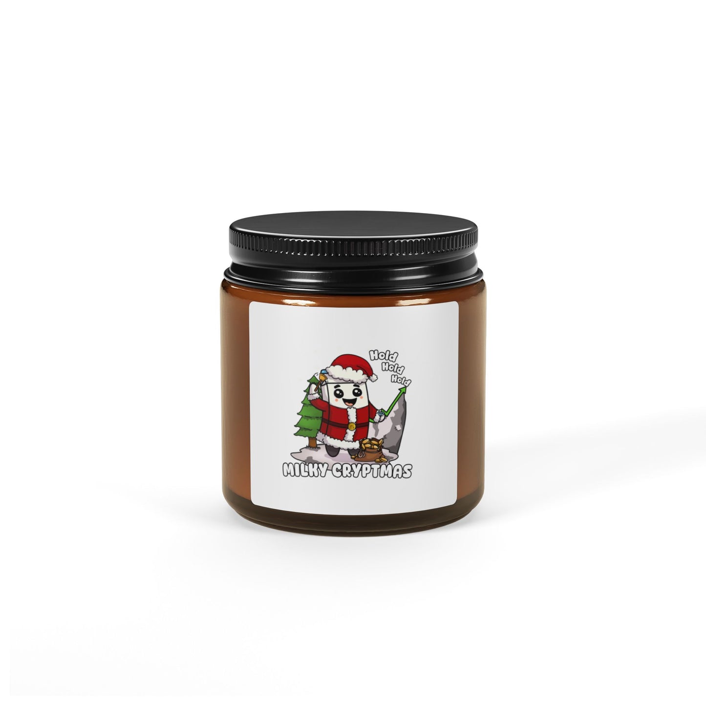 Milky Cryptmas Scented Soy Candle (Multi-Size, Amber Jar)